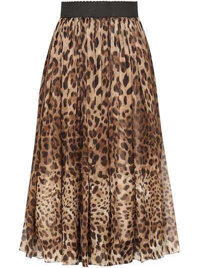 Dolce & Gabbana юбка с леопардовым принтом