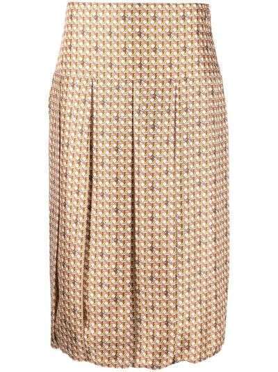 Tory Burch плиссированная юбка с геометричным узором