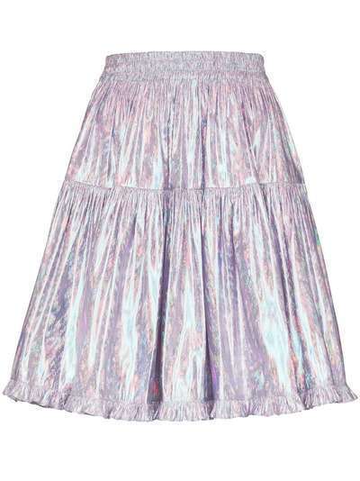 Batsheva расклешенная юбка Amy с эффектом металлик
