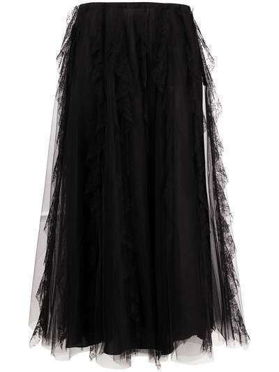 Valentino юбка с цветочным кружевом