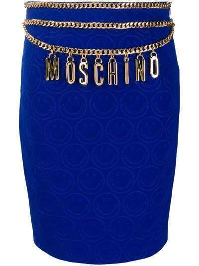 Moschino стеганая юбка с поясом