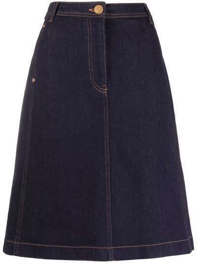 Versace джинсовая юбка А-силуэта