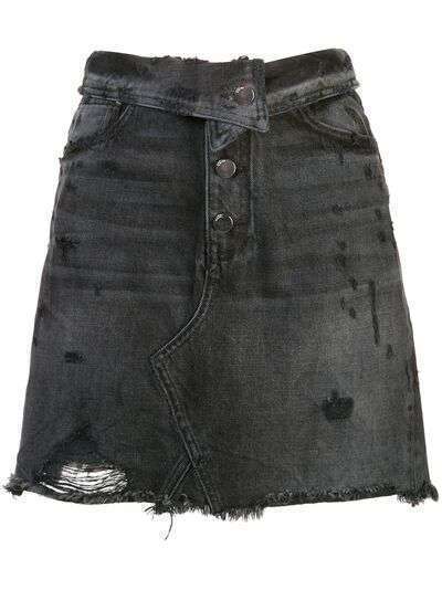 AMIRI джинсовая юбка с эффектом потертости