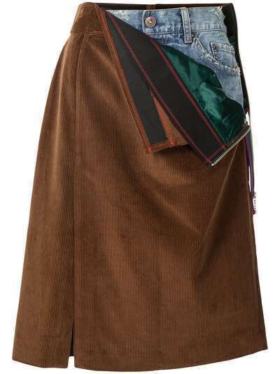 Kolor layered A-line skirt