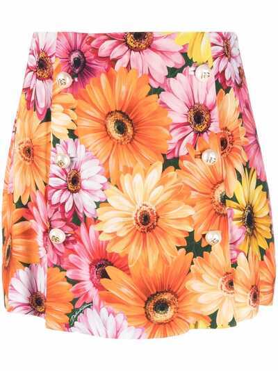 Dolce & Gabbana юбка на молнии с цветочным принтом