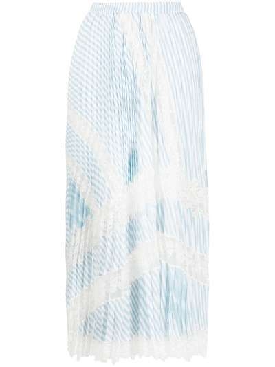 Ermanno Scervino плиссированная юбка миди с цветочным кружевом