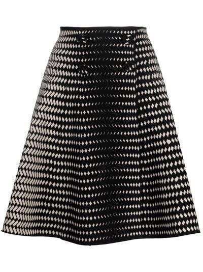 Emporio Armani geometric-print A-line skirt