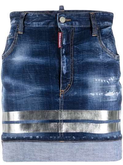 Dsquared2 джинсовая юбка мини с полосками