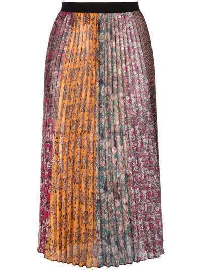Pinko плиссированная юбка миди с цветочным принтом
