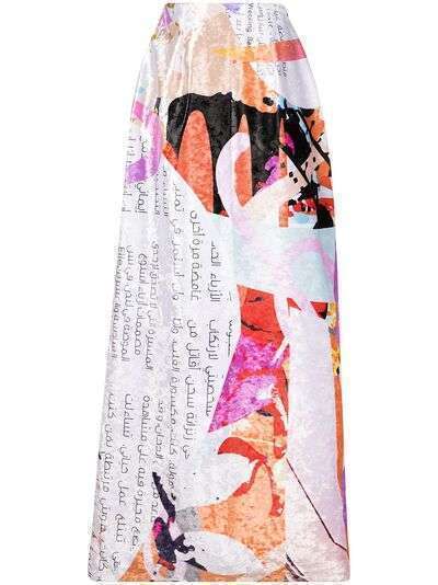 Elle B. Zhou юбка макси с графичным принтом