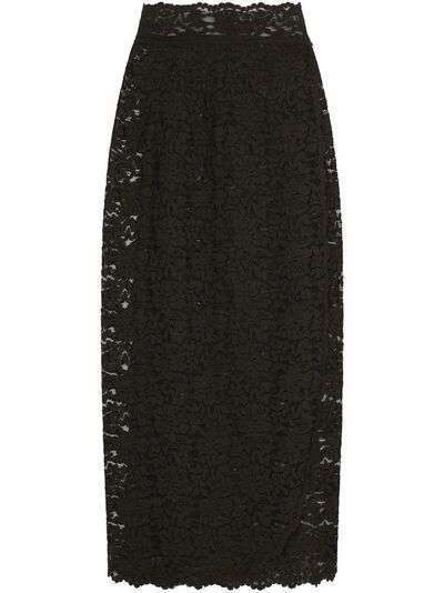 Dolce & Gabbana прозрачная юбка миди из кружева