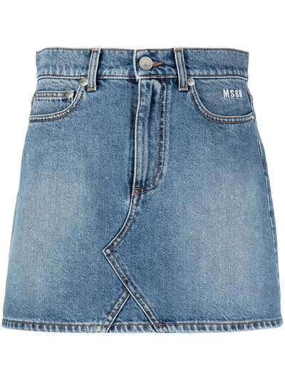 MSGM джинсовая юбка мини с логотипом