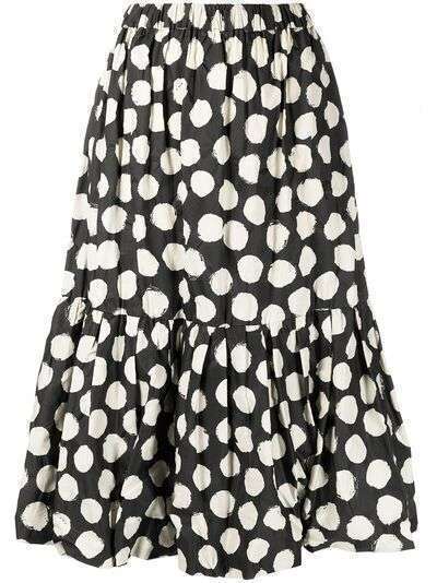 Sea polka dot-print midi skirt
