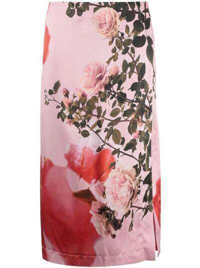Blumarine юбка с завышенной талией и цветочным принтом