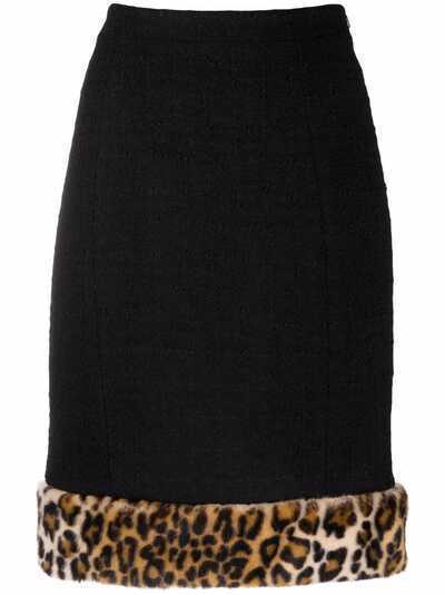 Moschino платье с леопардовым принтом и открытыми плечами
