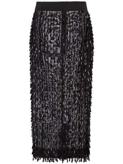 Dolce & Gabbana декорированная полупрозрачная юбка
