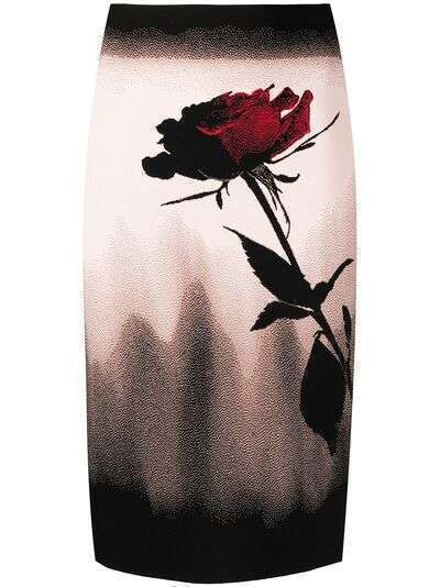 Alexander McQueen юбка-карандаш с цветочным принтом