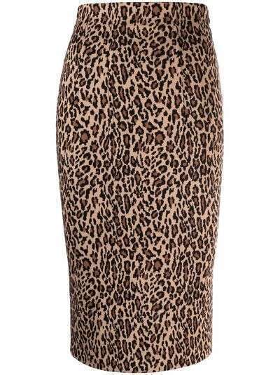 Pinko юбка-карандаш с леопардовым принтом