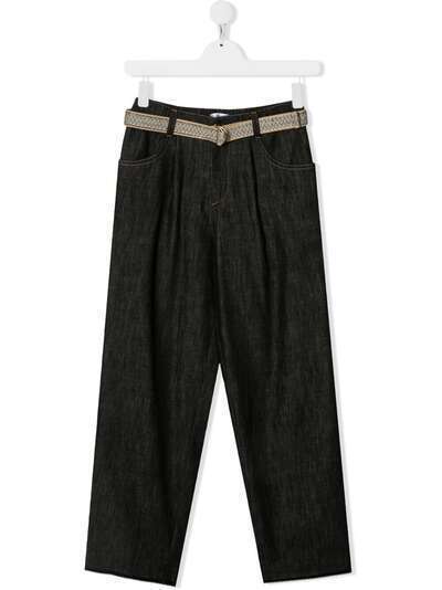 Brunello Cucinelli Kids широкие джинсы с поясом