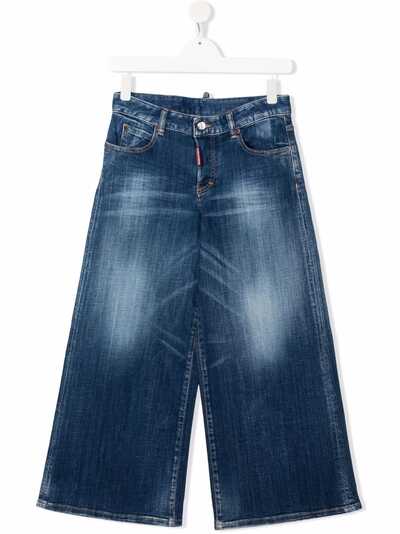 Dsquared2 Kids широкие джинсы с эффектом потертости