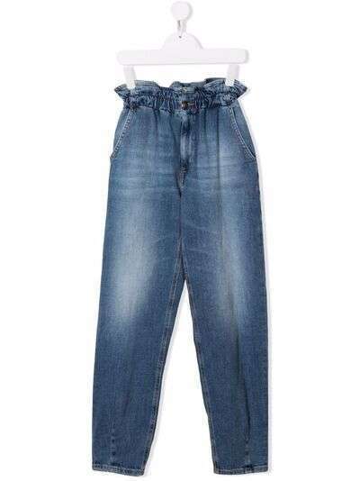 DONDUP KIDS джинсы с завышенной присборенной талией