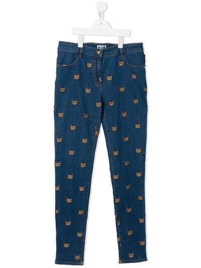 Moschino Kids джинсы кроя слим с аппликацией Teddy Bear