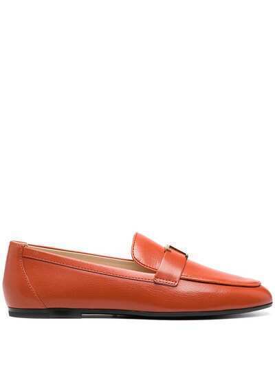 Tod's logo plaque leather loafers