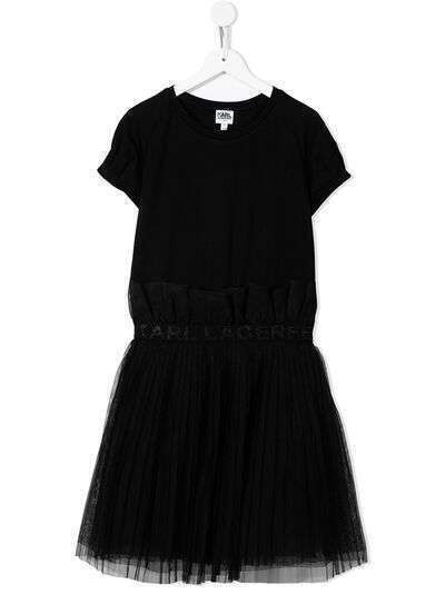 Karl Lagerfeld Kids TEEN tulle-skirt midi T-shirt dress