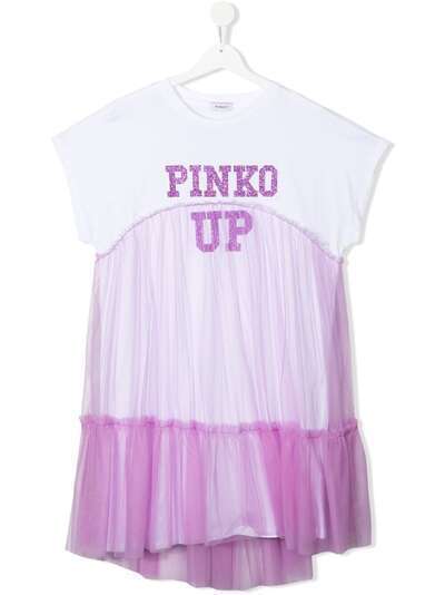 Pinko Kids платье-футболка с логотипом