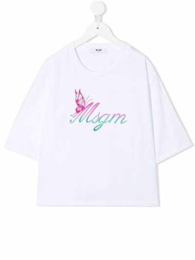 MSGM Kids футболка с вышивкой