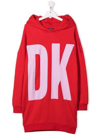Dkny Kids платье-джемпер с капюшоном и логотипом