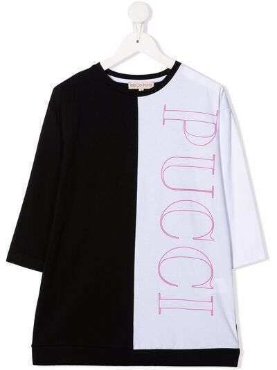 Emilio Pucci Junior платье с длинными рукавами и логотипом