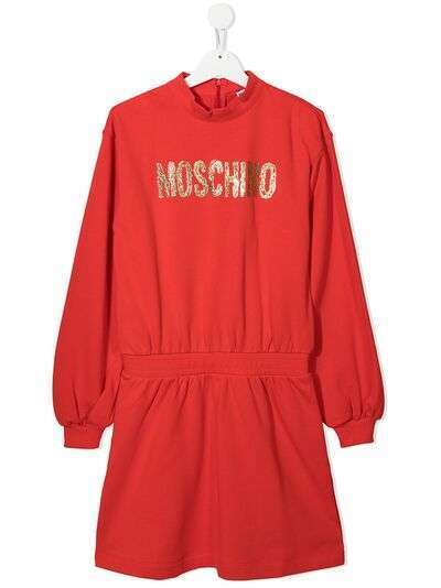 Moschino Kids платье-свитер с логотипом