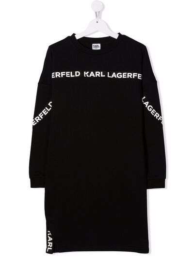 Karl Lagerfeld Kids платье-толстовка с логотипом
