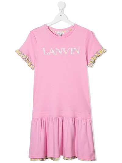 LANVIN Enfant платье-футболка с логотипом