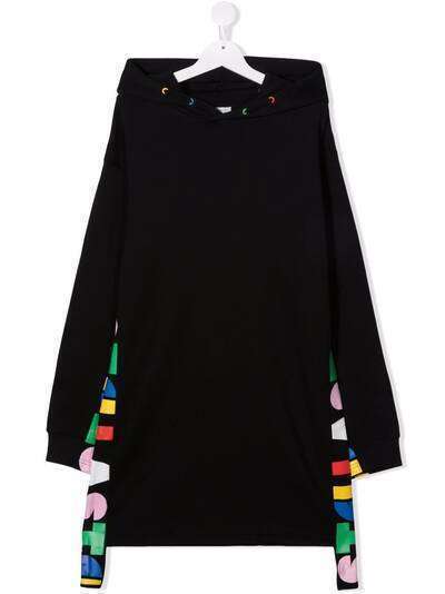 Stella McCartney Kids платье-джемпер с капюшоном и логотипом