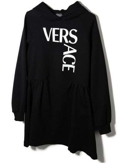 Versace Kids платье-худи с логотипом