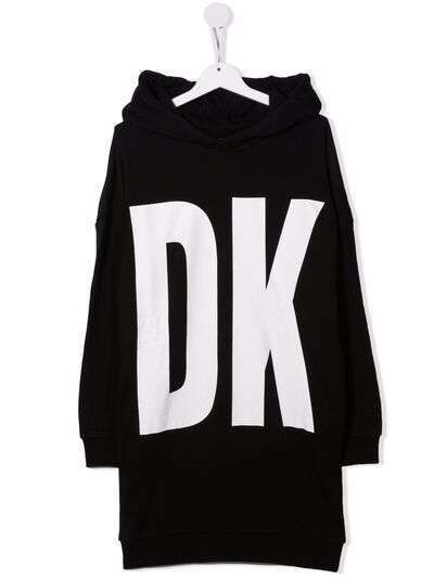 Dkny Kids платье-джемпер с капюшоном и логотипом