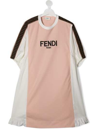 Fendi Kids платье с логотипом