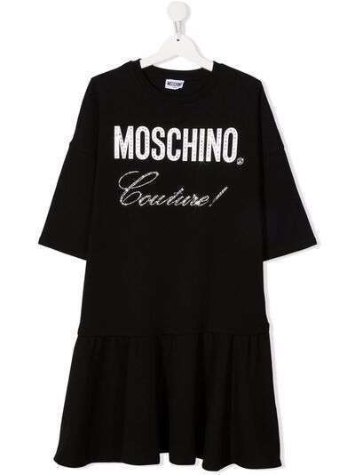Moschino Kids платье-футболка со стразами