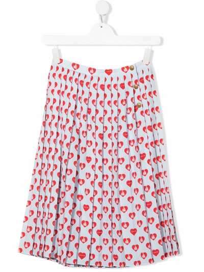 LANVIN Enfant плиссированная юбка с логотипом