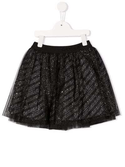 Givenchy Kids юбка с логотипом и блестками