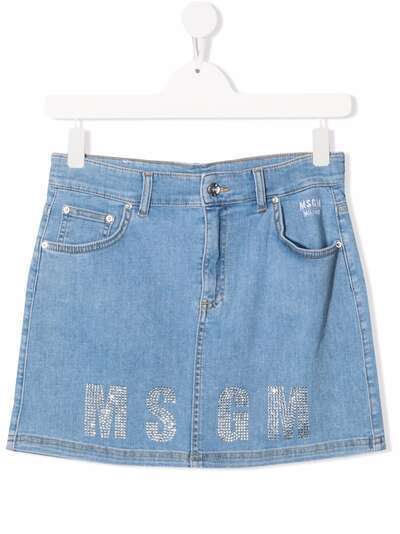 MSGM Kids джинсовая юбка с логотипом