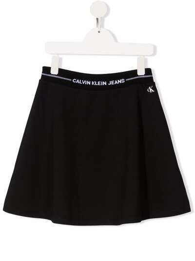 Calvin Klein Kids юбка А-силуэта с логотипом на поясе
