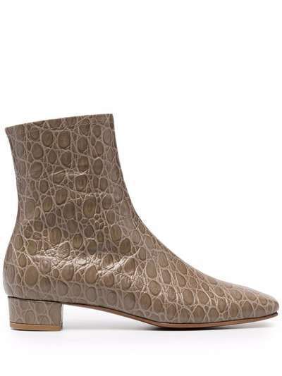 BY FAR crocodile-effect ankle boots