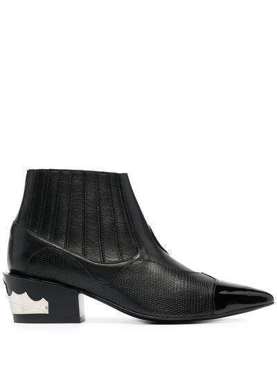 Toga Pulla panelled leather ankle boots