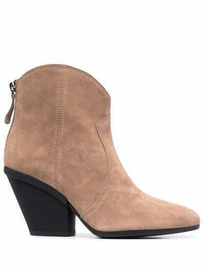 Hogan suede tapered-heel ankle boots