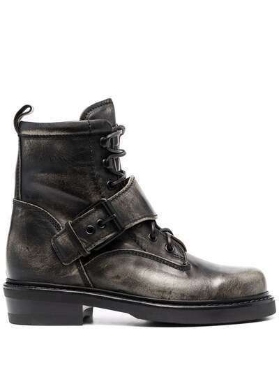 Buttero buckle-strap lace-up boots