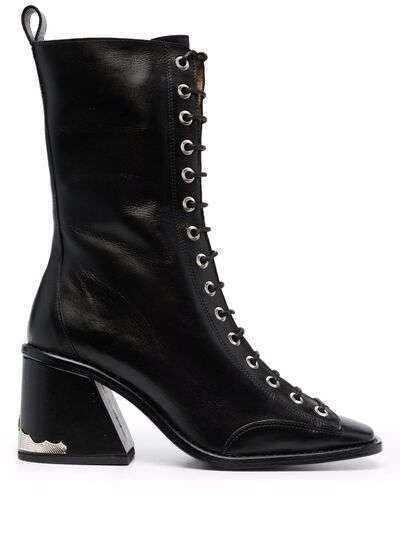 Toga Pulla block heel lace-up boots