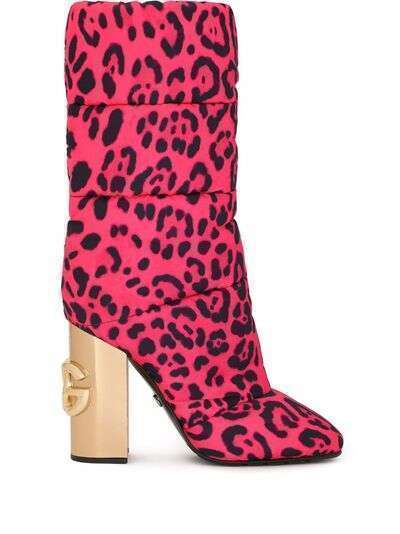 Dolce & Gabbana Jackie leopard print boots